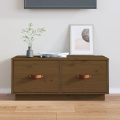 vidaXL Comodă TV, maro miere, 80x34x35 cm, lemn masiv de pin 818243