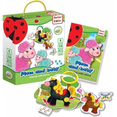 Joc educativ cu velcro Mami si Bebe Roter Kafer RK6101-04 foto