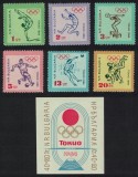 Bulgaria 1964 - Jocurile Olimpice, sport, serie si colita neuzata