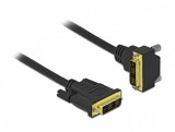 Cablu DVI-D Single Link 18+1 pini drept/unghi 90 grade T-T 2m Negru, Delock 85902