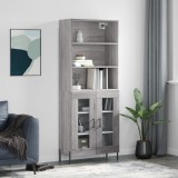 vidaXL Dulap &icirc;nalt, gri sonoma, 69,5x34x180 cm, lemn compozit