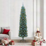 vidaXL Brad de Crăciun artificial Verde 210 cm PVC și oțel și plastic 3394963
