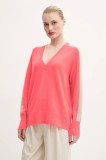 FROM FUTURE pulover de casmir femei, culoarea roz, light, WPV00497