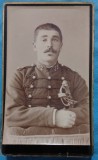 Fotografie tip CDV, Sublocotenet francez in tunica cu gaitane, inceput de secol XX