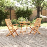 vidaXL Set Bistro Pliabil 3 pcs Maro Lemn Solid de Acacia 3375699