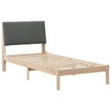 vidaXL Cadru de pat maro și gri &icirc;nchis 90 x 190 cm Lemn masiv de pin 878785