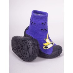 Mocasini pentru copii cu talpă antiderapantă &ndash; Model excavator galben (Marime