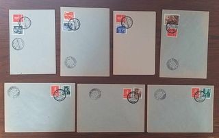 ROMANIA 1945 Ardealul de Nord 7 plicuri suvenir cu stampile provizorii Odorhei foto