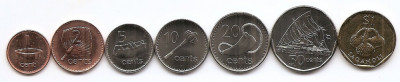 Fiji Set 7 - 1, 2, 5, 10, 20, 50 Cents, 1 Dolar 2000/09 - V18, UNC !!! foto
