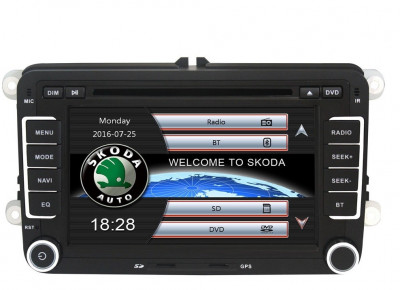 Navigatie Gps Skoda Octavia 2 Fabia Superb 2 Roomster Yeti , Windows 6.0 , Dvd Player , Usb , Bluetooth , Card 8GB Europa full foto