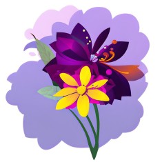 Sticker decorativ, Floare, Mov, 64 cm, 10405ST foto