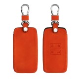 Husa Cheie Auto Kwmobile pentru Renault 4 Butoane - Smart Key, Portocaliu, Piele ecologica, KWM0000100H010C