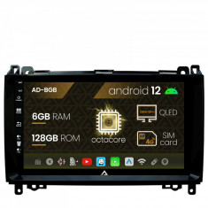 Navigatie Mercedes Benz Sprinter, Viano, Vito, A B Class, Crafter, Android 12, B-Octacore 6GB RAM + 128GB ROM, 9 Inch - AD-BGB9006+AD-BGRKIT407