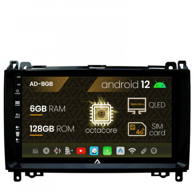 Navigatie Mercedes Benz Sprinter, Viano, Vito, A B Class, Crafter, Android 12, B-Octacore 6GB RAM + 128GB ROM, 9 Inch - AD-BGB9006+AD-BGRKIT407 foto