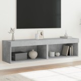 vidaXL Comode TV cu lumini LED, 2 buc., gri beton, 60x30x30 cm