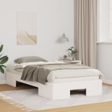 vidaXL Cadru de pat de podea Alb 90 x 200 cm Lemn masiv de pin