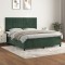 vidaXL Pat box spring cu saltea, verde &icirc;nchis, 180x200 cm, catifea 3143160