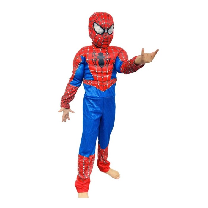 Costum Spider-Man KidMania&reg; cu muschi pentru copii 7-9 ani 120-130 cm