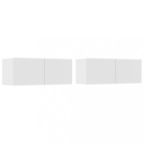 Comode TV, 2 buc., alb, 80x30x30 cm, lemn prelucrat, DKD Home Decor