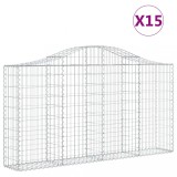 Cumpara ieftin Cosuri gabion arcuite 15 buc, 200x30x100/120 cm fier galvanizat
