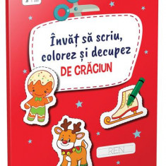 Învăț să scriu, colorez și decupez de Crăciun - Paperback - Gama