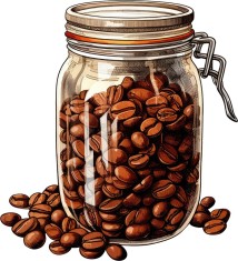 Sticker decorativ, Borcan de Cafea, Maro, 65 cm, 8503ST-9 foto