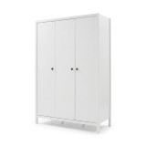 Cumpara ieftin Dulap Haine MDF Adore Rustic,cu 3 usi si umarase, 6 rafturi, Alb, 125 x 196 x 54 cm