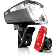 Set 2 lumini LED fata, spate pentru bicicleta Velmia L100, plastic, multicolor