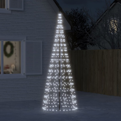 vidaXL Lumină brad de Crăciun pe catarg, 550 LED-uri, alb rece, 300 cm foto