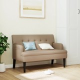 vidaXL Banchetă cu spătar, cappuccino, 112x65,5x75 cm, piele ecologică