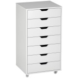 Vinsetto Caisson de bureau cu roți mobilier depozitare birou cu 7 sertare organizator pentru documente, format A4 sau scrisori | Aosom Romania