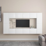 VidaXL Set de dulapuri TV, 6 piese, alb, lemn prelucrat