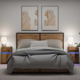 Cumpara ieftin Noptieră LED 2 pcs Lemn vechi 38 x 34 x 61 cm Lemn compozit