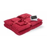 Set prosoape bumbac Domine 600gsm de fata 50x90 cm + de corp 70x140 + de maini 30x50 cm, bordeaux