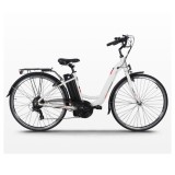 Bicicleta Electrica City MB6, Motor 250W, Acumulator 36V 10.4Ah Li-Ion, nu necesita permis de conducere - Alb