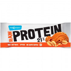 Raw Protein 21% Baton proteic cu alune si sare vulcanica, 50g Max Sport