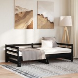 Cumpara ieftin Pat extensibil de zi fără saltea, negru, 90x190 cm