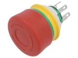 Comutator Siguranță IDEC XA1E-BV3SG12TR 16mm 2 NC NO Roșu IP65