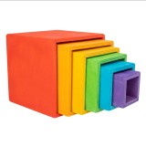 Cumpara ieftin Jucărie din lemn Montessori cutie curcubeu