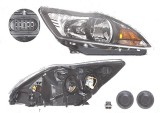 Far Ford Focus 2 (Da), 01.2008-12.2010, fata, Dreapta, H1+H7; electric; negru-silver; cu motor, Depo