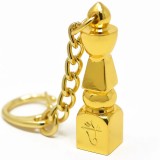 Breloc pagodă cinci elemente, amuletă feng shui de protecție de pierderi financiare și ghinion &icirc;n dragoste, metal auriu 8 cm