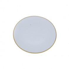 Farfurie, Horecano, alb si auriu, ceramica, 31 cm, model Arizona