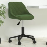 vidaXL Scaun de birou pivotant, verde &icirc;nchis, catifea