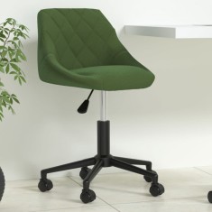 vidaXL Scaun de birou pivotant, verde &icirc;nchis, catifea
