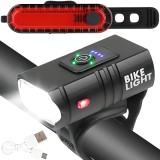 Cumpara ieftin Set lumini bicicleta LED 1600 lumeni cu Powerbank
