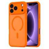 Husa Asteroid GSM HaloFrost II MagSafe pentru iPhone 18 Pro / 17 Pro, portocaliu, Antiamprenta, Spate Translucid