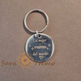 Breloc gravat din otel inoxidabil , , zLa mejor mama del mundo, , cadou emotionant pentru mama