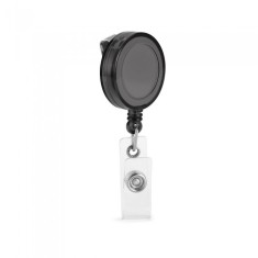 Suport pentru ecuson cu clip metalic extensibil, pana la 900 mm, clip transparent, negru
