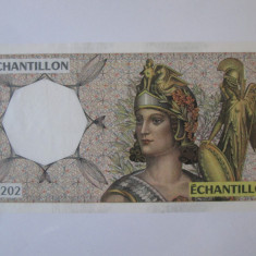 Franța 2000 Francs UNC,bancnotă test/specimen emisiune privată ediție limitată
