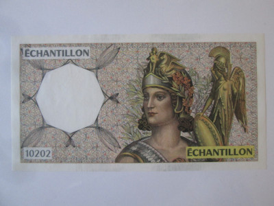 Franța 2000 Francs UNC,bancnotă test/specimen emisiune privată ediție limitată foto